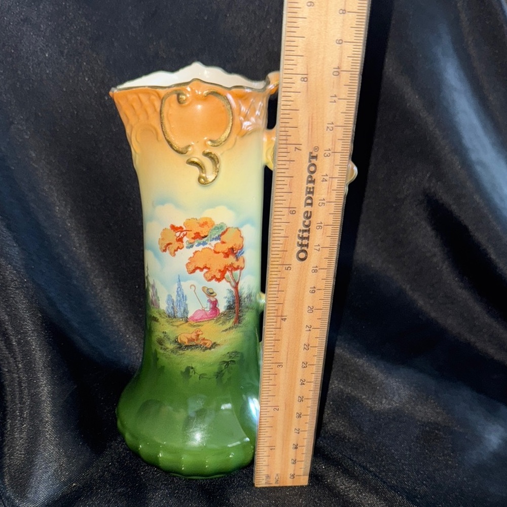 Vintage Ceramic Pitcher with Scenic Design Czech pottery - Picture 10 of 12